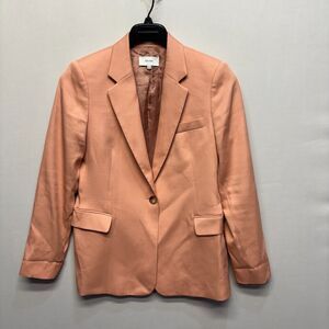 Reiss Women Blazer Jacket Size US 8 UK 12 Peach Viscose Blend D094 -19